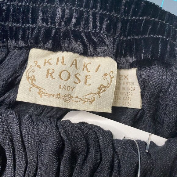 Vintage Khaki Rose Lady velvet broom skirt size 2X Goth emo Black maxi - Picture 6 of 8